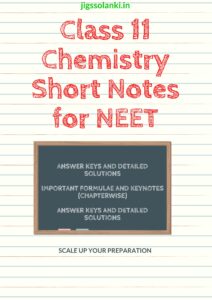 Class 11 Chemistry Short Notes for NEET 2024